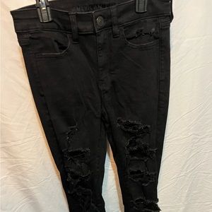 American Eagle Curvy Hi-Rise Jegging Size 4 Next Level Stretch Distressed
